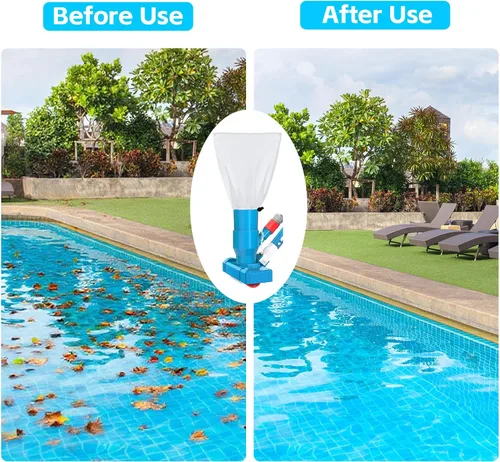 Vista 2 de Paquete de 4 bolsas de malla de repuesto para aspiradora de piscina, XL, 18.5 x 16.5 pulgadas, ajuste universal con cordón, reutilizables