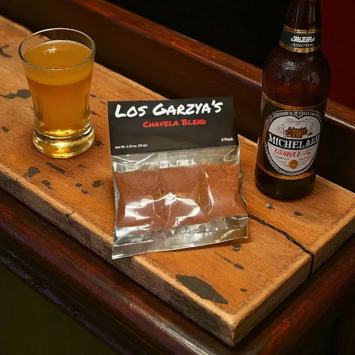 Vista 2 de Los Garzya's Chavela Blend - Paquetes de mezcla Michelada, paquete de 5, mezcla de michelada totalmente natural, sin conservantes, 3.25 onzas