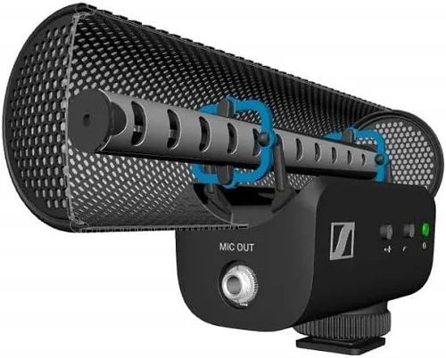 Vista 2 de Sennheiser Professional MKE 400 Micrófono tipo escopeta para cámara con conectores TRS y TRRS de 3.5mm para DSLR, sin espejo y móvil, se conecta