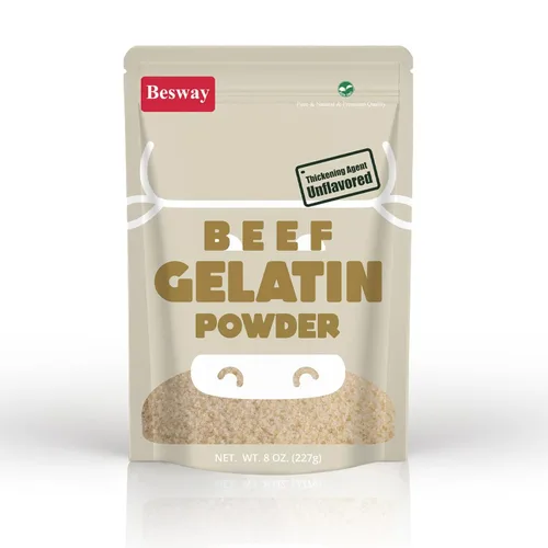 Besway Gelatina de carne en polvo sin sabor 8 oz, gelatina culinaria para gomitas, malvaviscos, postres y más, sin OMG, Halal, Keto, producto de