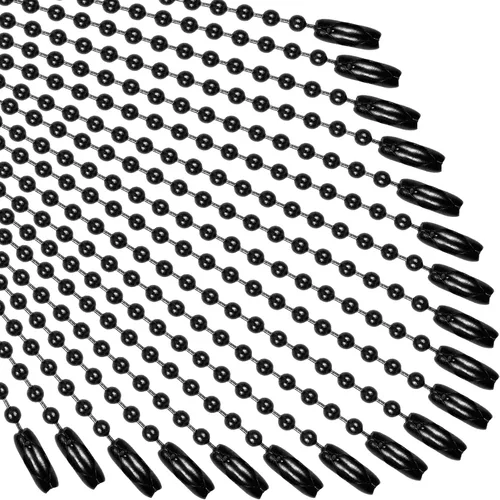 Vista 7 de Sannix 100 piezas de cadena de cuentas de bola, cadena metálica de etiqueta de perro a granel, cadena de llavero de bola de 4.72 pulgadas