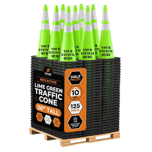 Vista 116 de Xpose Safety Conos de tráfico naranjas de 28 pulgadas con collares de 6 y 4 pulgadas, 1 paquete – Cono de seguridad de plástico PVC multiusos