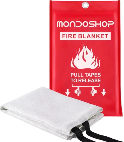 Vista 12 de Mondoshop Manta Ignífuga de Silicona para el Hogar - 40"x40" Mantas de Emergencia contra Incendios para Cocina, Mantas Ignífugas para Automóvil