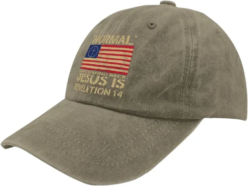 Vista 2 de Gorras de béisbol Normal Isn't Coming Back Jesus is Dad sombreros, divertido sombrero de papá para hombres