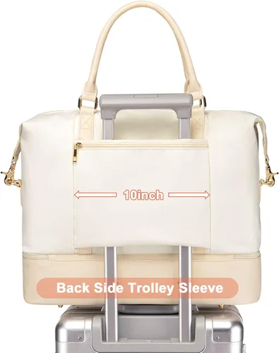 Vista 2 de BTOOP Bolsa de viaje de fin de semana para mujer, bolsa de transporte para hospital con compartimento para zapatos