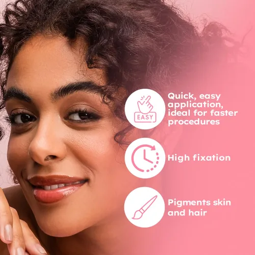 Vista 6 de Menela Kit de tinte para cejas con henna - Color de cejas negro con extracto de bambú - Aspecto natural, fácil aplicación - 2.5g de henna + 15ml