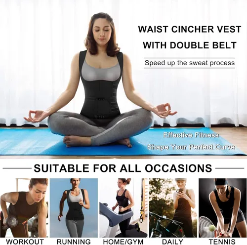 Vista 4 de Nebility Chaleco de sauna para mujer, para pérdida de peso, entrenamiento de cintura