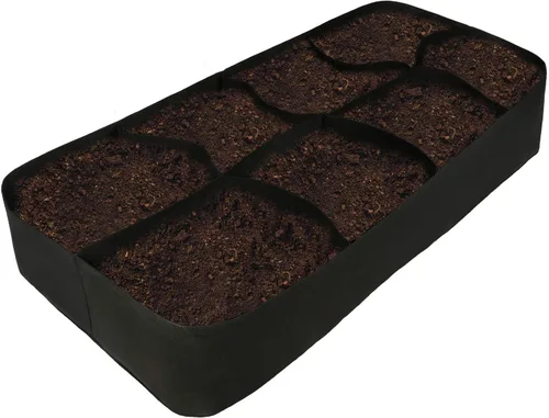 Vista 8 de Firlar Cama de jardín elevada, cama elevada de tela, 8 rejillas divididas, bolsas de cultivo duraderas para jardín, caja para plantas, hierbas