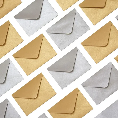 Vista 8 de Sobres para tarjetas de regalo, 100 sobres pequeños, sobres de papel para tarjetas de visita, bolsillos pequeños a granel para tarjetas de notas