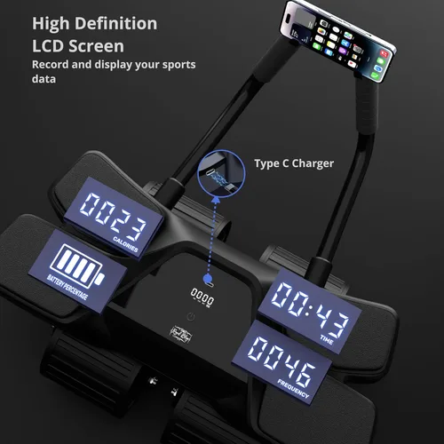 Vista 5 de Ab Roller Home Gym Equipment – 4 Wheels Ab Wheel Muscle Roller with Built-in Tracker Ideal Exercise Equipment for Home – Comfortable Elbow Support