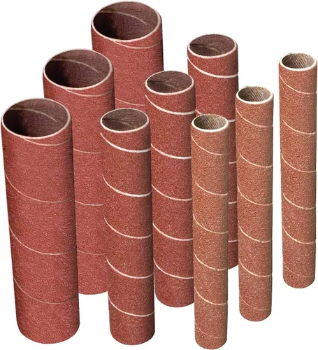 Vista 16 de Powertec 11210 - Mangas de lija de 4.5 pulgadas para lijadora de husillo, grano 120, papel de lija de óxido de aluminio de diámetro 1/2 pulgada