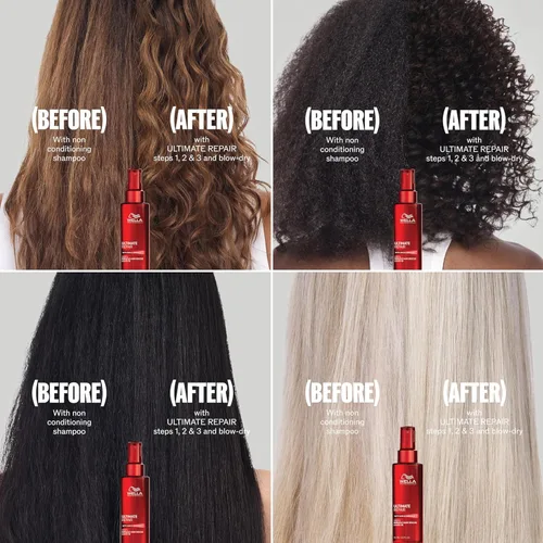 Vista 11 de Wella Professionals ULTIMATE REPAIR Shampoo,Conditioner and Miracle Hair Rescue Luxury Leave-In Treatment Bundle Repairs, Strengthens, & Moisturizes