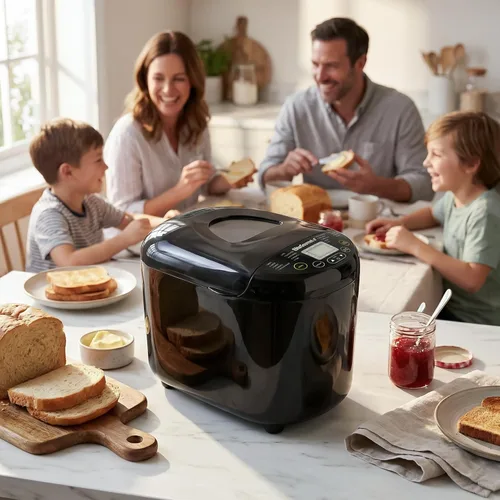 Vista 3 de Elite Gourmet EBM8103B Máquina Programable para Hacer Pan 3 Tamaños de Hogaza, 19 Funciones de Menú Sin Gluten Trigo Blanco Centeno Francés y más, 2