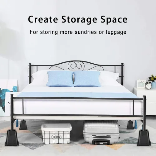 Vista 2 de Lufia Elevadores de muebles de cama resistentes, apilables, elevadores de cama para sofá, mesa, sofá, silla o escritorio, juego de 4 elevadores