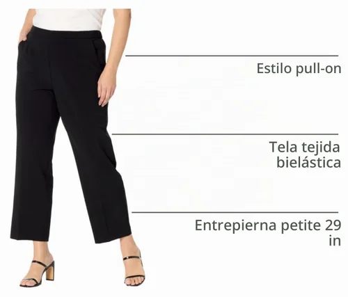 Vista 4 de Briggs New York - Pantalones de vestir ajustados para mujer (longitud media y corta)