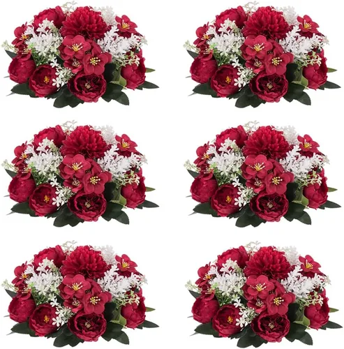 Vista 11 de Bolas de Flores Inweder para Centros de Mesa: 10 Piezas de Flores Blancas para Centros de Mesa Arreglos Florales Centro de Mesa para Boda, Fiesta