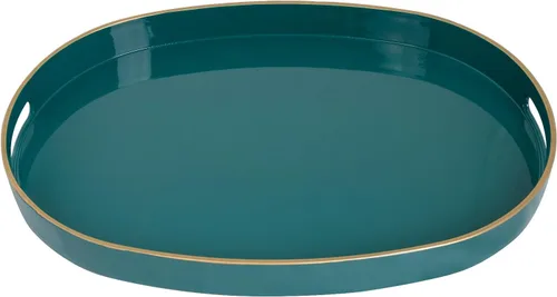 Vista 15 de MAONAME - Bandejas de servir azules con asas, bandeja decorativa ovalada para mesa de café, juego de bandejas anidadas de 2, bandeja de tocador