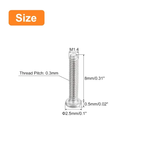 Vista 13 de uxcell M1-0.010 x 0.079 in, 100 tornillos de cabeza plana redonda de acero inoxidable 304 Phillips Drive Machine Tornillos de fijación de hardware