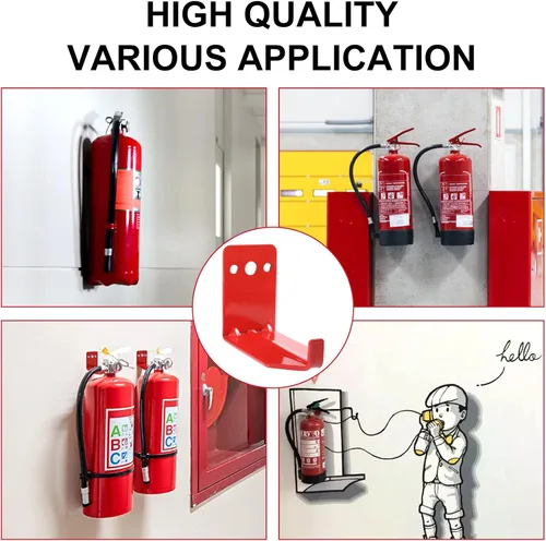 Vista 5 de Huazu Soporte para extintor de incendios, paquete de 4 ganchos de pared para extintores de 5 a 40 libras, soporte universal con tornillos