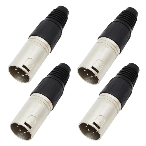 Vista 9 de Conector de cable XLR de 4 pines XLR de 4 pines, conector hembra de conector de micrófono, adaptador de audio para micrófono, paquete de 4