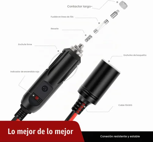 Vista 4 de Nilight Enchufe divisor para encendedor de cigarrillos de automóvil, división de 2 vías, 1 puerto a 2 puertos de corriente continua, adaptador