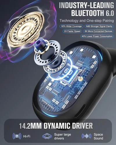 Vista 5 de Auriculares de traducción AI en tiempo real, 6 en 1 Bluetooth 6.0 Auriculares traductores de idiomas, Audifonos Traductores Inglés Inglés