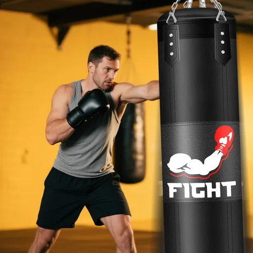 Vista 7 de Punching Bag Set for Adults, 4FT Heavy Boxing Bag Set with 12 OZ Boxing Gloves, Suitable for MMA Karate Kickboxing Boxing Muay Thai Training at Home
