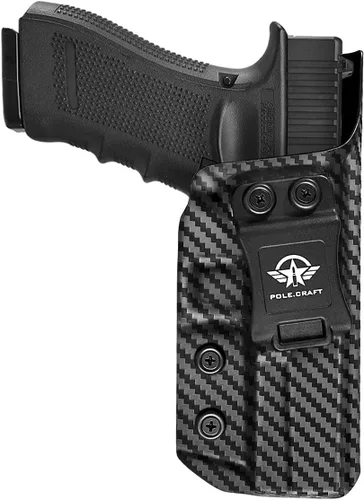 Vista 10 de POLE.CRAFT IWB Funda Kydex de ajuste personalizado: Glock 17 (Gen 1-5) / Glock 22 Glock 31 (Gen 3-4) Pistola – Transporte interior de la cintura