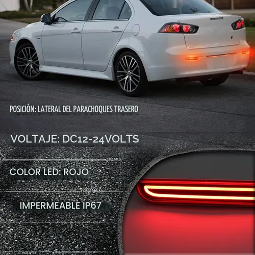 Vista 4 de Conjunto de luz antiniebla para parachoques trasero LED de lente roja, compatible con Mitsubishi Lancer 2008-2017/Evolution X 2008-2017/Outlander