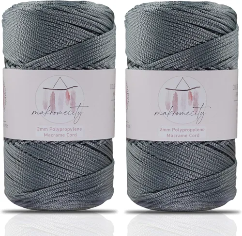 Vista 44 de Makromecity, Cordón de macramé de poliéster de 2 mm x 250 yardas (750 pies) Cordón de macramé de 2 mm de polipropileno para arte y manualidades