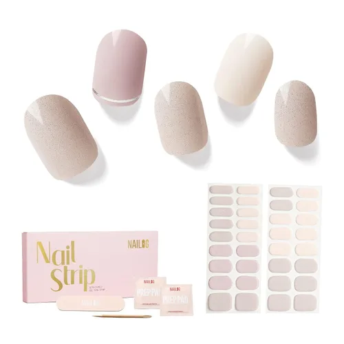 Vista 22 de NAILOG - Tiras de uñas de gel semicuradas, 34 calcomanías de uñas de gel, compra 2 y obtén 1 luz UV, envolturas de uñas de larga duración con Glifos