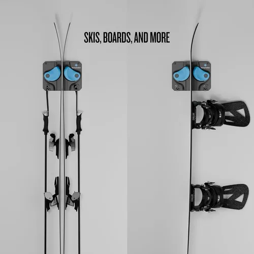 Vista 2 de La estantería de pared más moderna para esquís y tablas de snowboard, para guardar los rocker, las puntas y las colas, para almacenar sin daños