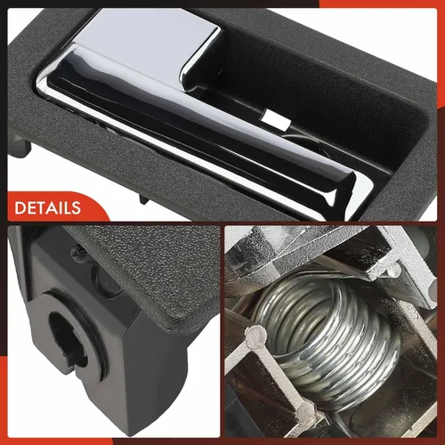 Vista 8 de A-Premium Manija de puerta interior compatible con Ford F150 2009 2010 2011 2012 2013 2014, palanca cromada, carcasa negra, lado delantero o trasero