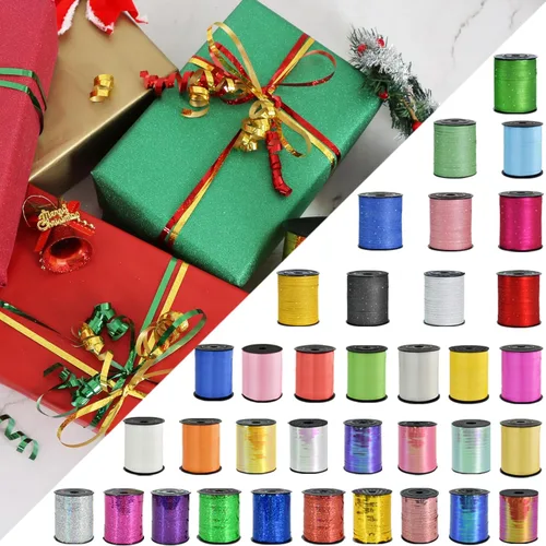 Vista 6 de BEISHIDA Juego de cintas rizadas de 12 colores surtidos, cuerdas de globos de arcoíris, 1/5 pulgadas de grosor, 264 yardas para envolver regalos