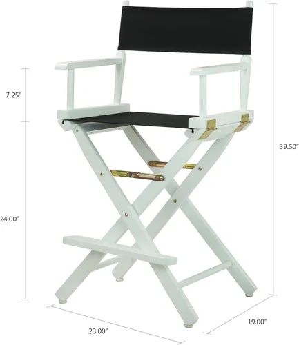 Vista 76 de Casual Home - Silla de director de 24.0 in, marco negro, con lona azul marino, altura de mostrador