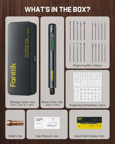 Vista 9 de Fanttik F2 Master Eng - Bolígrafo de grabado, kit de herramientas rotativas inalámbricas con 5 velocidades variables, bolígrafo grabador recargable