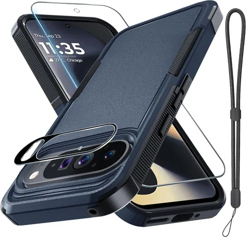 Vista 38 de RMOCR Funda para Google Pixel 9 Pro XL, de cuerpo completo, resistente, a prueba de golpes, con correa de cordón, protector de pantalla de vidrio