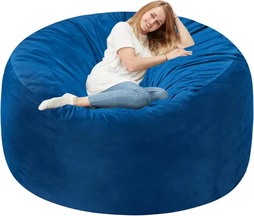 Vista 83 de Homguava Silla de Puf de 2 Pies: Pufs de 2' con Espuma de Memoria Rellenos, Cómodas Sillas de Puf Redondas con Funda de Terciopelo Holandés - Rosa