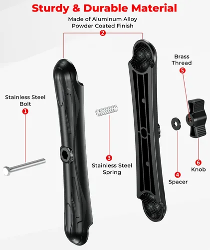 Vista 5 de VAZESWIN Brazo de doble enchufe de bola de 1.5 pulgadas, brazo largo de aleación de aluminio de 9.1 pulgadas, compatible con soportes RAM C tamaño C