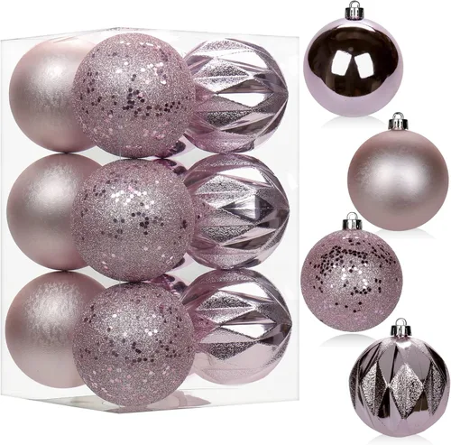 Vista 46 de 30 piezas de adornos de bola de árbol de Navidad irrompibles negros para decoración navideña