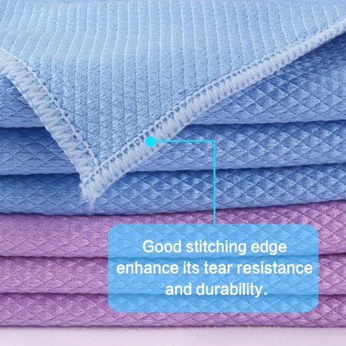 Vista 3 de SINLAND Paño de limpieza de microfibra de vidrio, 6 unidades, paños de limpieza sin pelusa para ventanas, ventanas de automóvil, espejos y acero