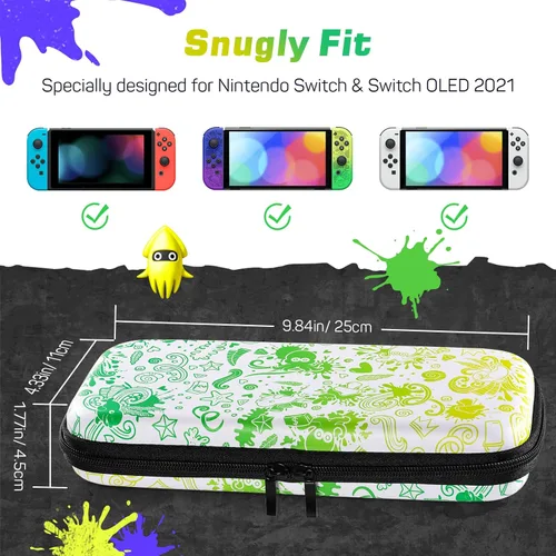 Vista 2 de MoKo Funda de transporte para Nintendo Switch modelo OLED Nintendo Switch carcasa rígida portátil de viaje con 10 ranuras para tarjetas de juego