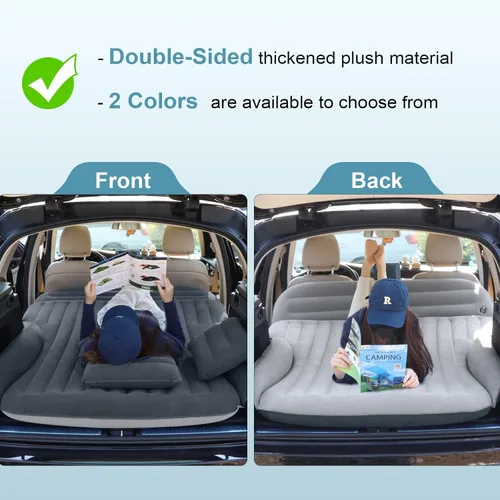 Vista 2 de Ciremiv Colchón de aire SUV para campamento de coche, cama de automóvil de Gris