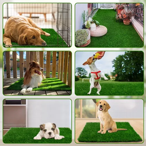 Vista 6 de Almohadilla de césped para perros de 28 x 40 pulgadas, de fuerte absorción, césped artificial suave para mascotas para entrenamiento de orinales