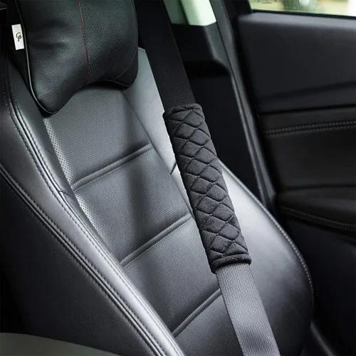 Vista 5 de Tatuo Paquete de 4 Fundas para Cinturón de Seguridad Extra Largas Almohadillas para Cinturón de Seguridad para Automóvil Suaves y Cómodas Fundas