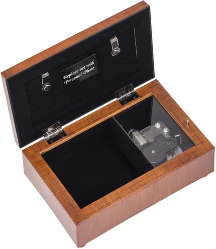 Vista 5 de Nieta Petite Woodgrain Caja de música Reproduce Light Up My Life