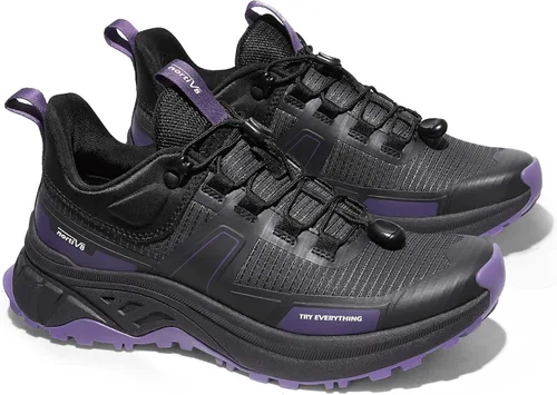 Vista 4 de NORTIV 8 Zapatos de senderismo ligeros para mujer con cordones rápidos para exteriores