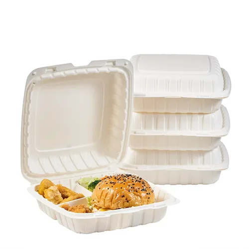 Vista 9 de FULING 100 unidades de contenedores desechables de plástico transparente con bisagras para llevar alimentos, 15 cm de ancho, envases desechables