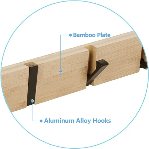 Vista 3 de JSVER Perchero de pared para colgar abrigos, ganchos para colgar en la pared con 3 ganchos retráctiles estándar, perchero que ahorra espacio