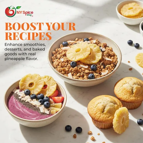 Vista 8 de NY Spice Shop Frutas secas y pasas (1 libra, anillos de piña, bajo azúcar - sin SO2)